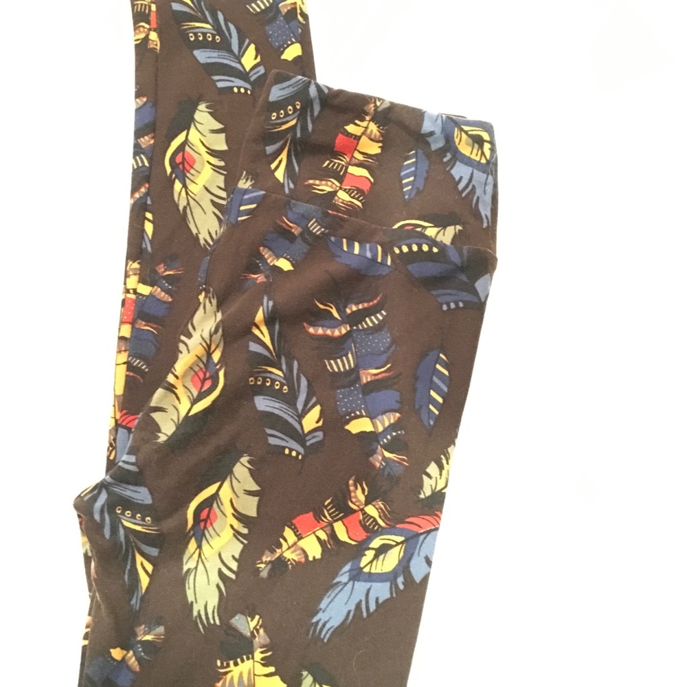 Lularoe women brown and multi color leggings sz os